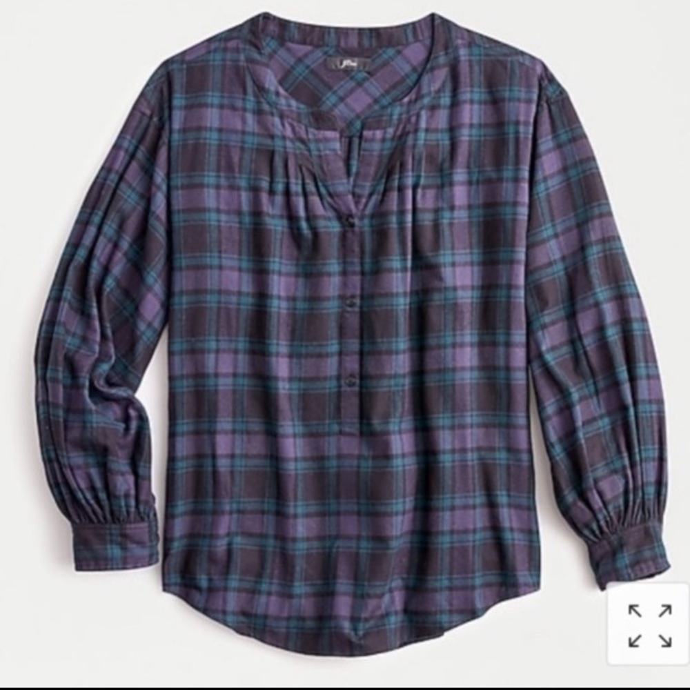 Jcrew plaid flannel blouse - Picture 2 of 9
